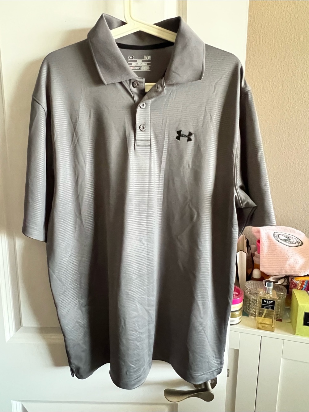 Under Armour Men's Gray Performance Polo Shirt with Logo
